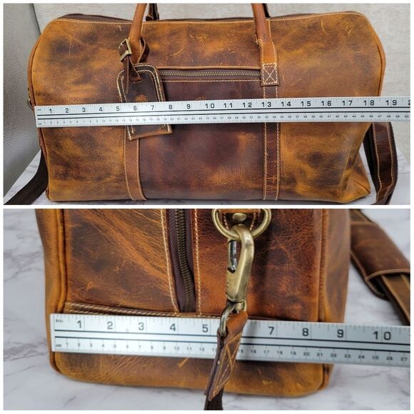 Rustic Town Brown Leather Duffel Bag - Picture 16 of 16